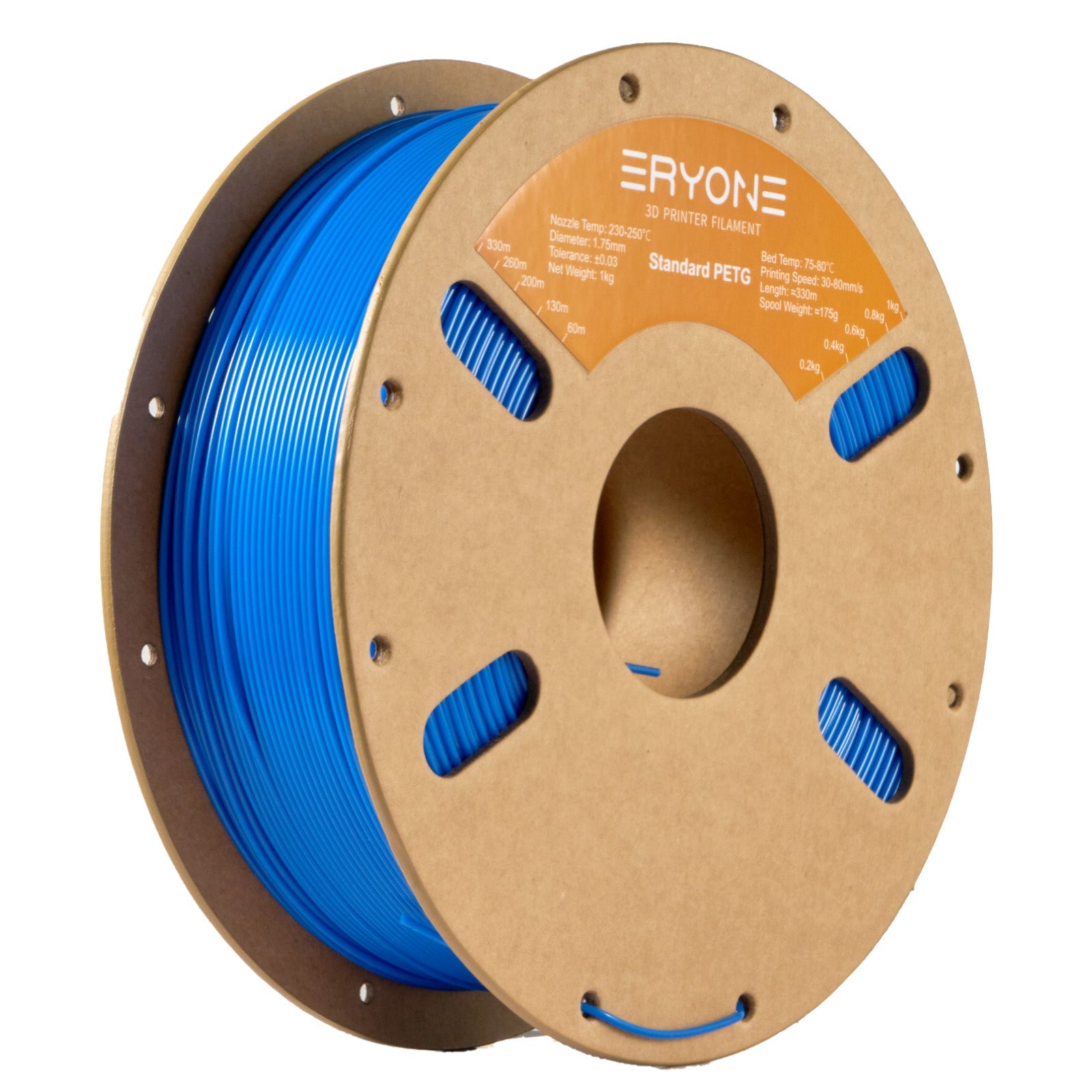 Filamento PETG ERYONE de 1,75 mm ±0,03 mm para impresoras 3D, 1 kg (2,2 lb) por bobina