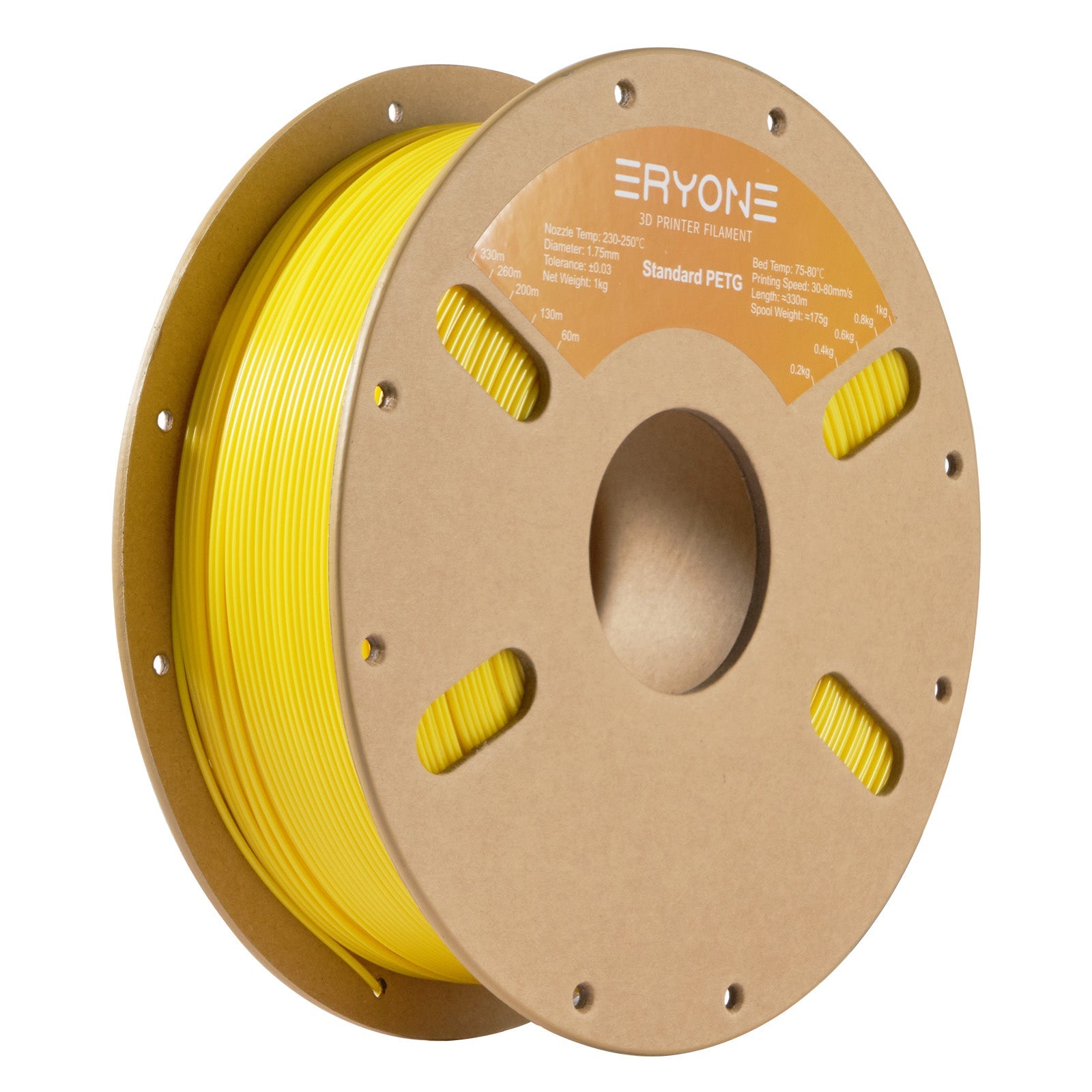 Filamento PETG ERYONE de 1,75 mm ±0,03 mm para impresoras 3D, 1 kg (2,2 lb) por bobina