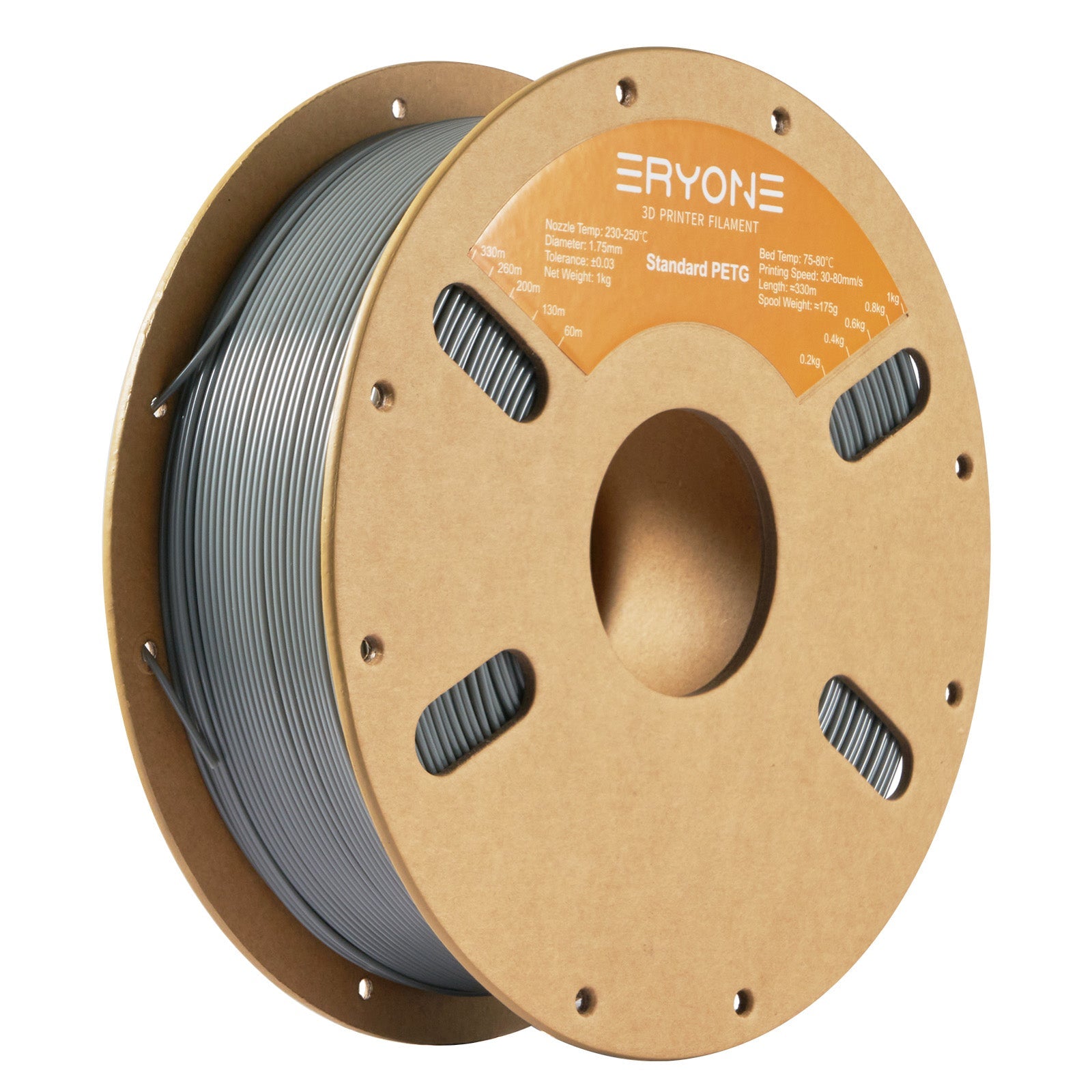 Filamento PETG ERYONE de 1,75 mm ±0,03 mm para impresoras 3D, 1 kg (2,2 lb) por bobina