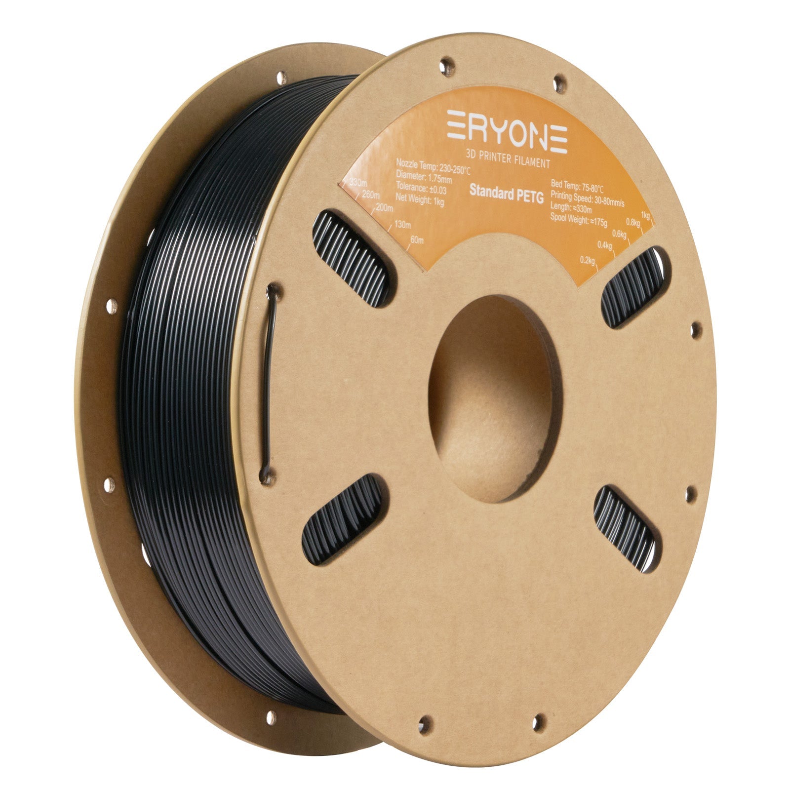 Filamento PETG ERYONE de 1,75 mm ±0,03 mm para impresoras 3D, 1 kg (2,2 lb) por bobina