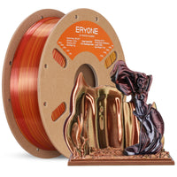 PLA Silk High-Speed Quadruple Filament - 1.75mm±0.03mm (1kg) - Metallic Frenzy (Black & Dark Red & Banana Orange & Gold)