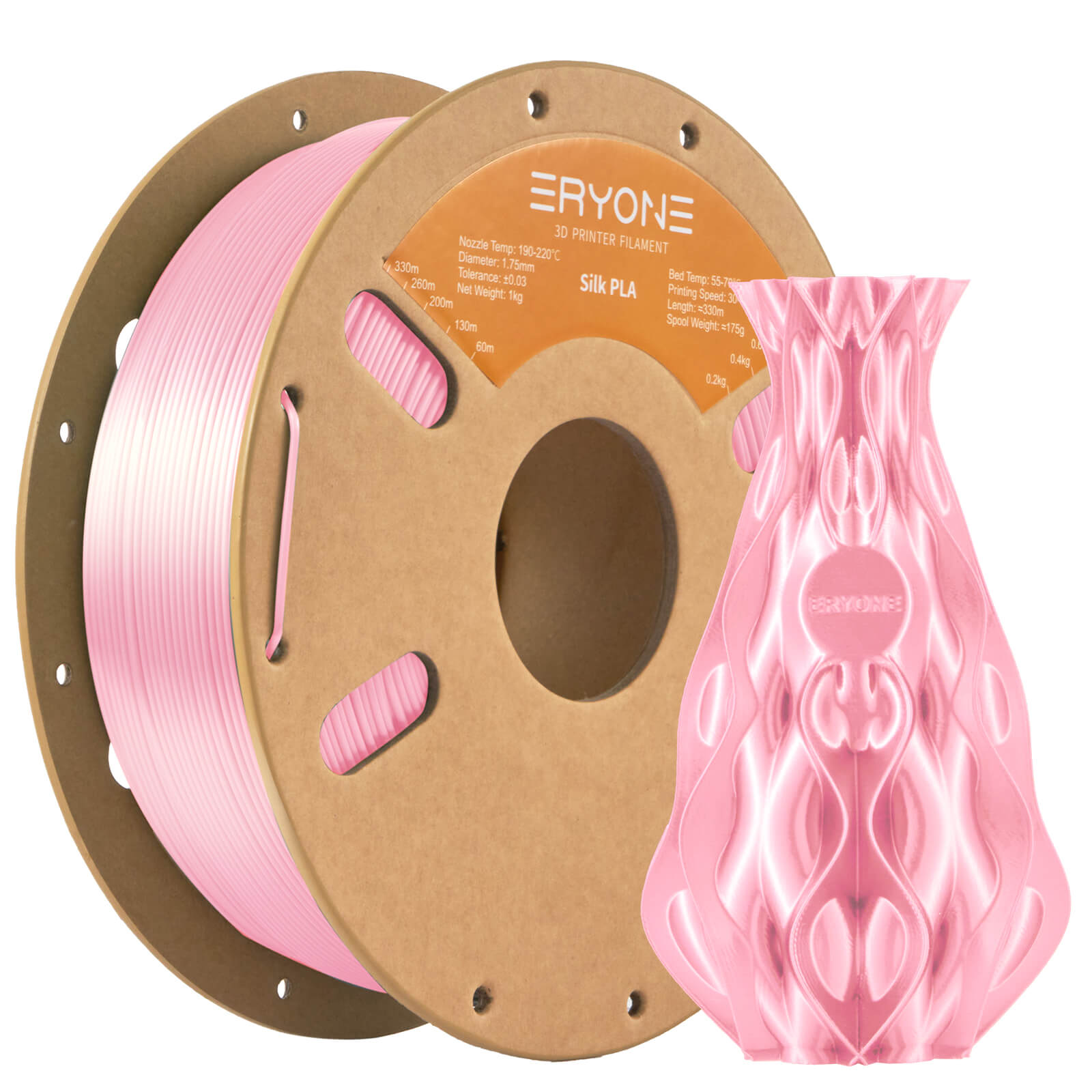 ERYONE Silk PLA Filament 1.75mm, Silky Shiny 3D Printing Material for 3D Printer and 3D Pen, 1kg 1 Spool, 1.75mm