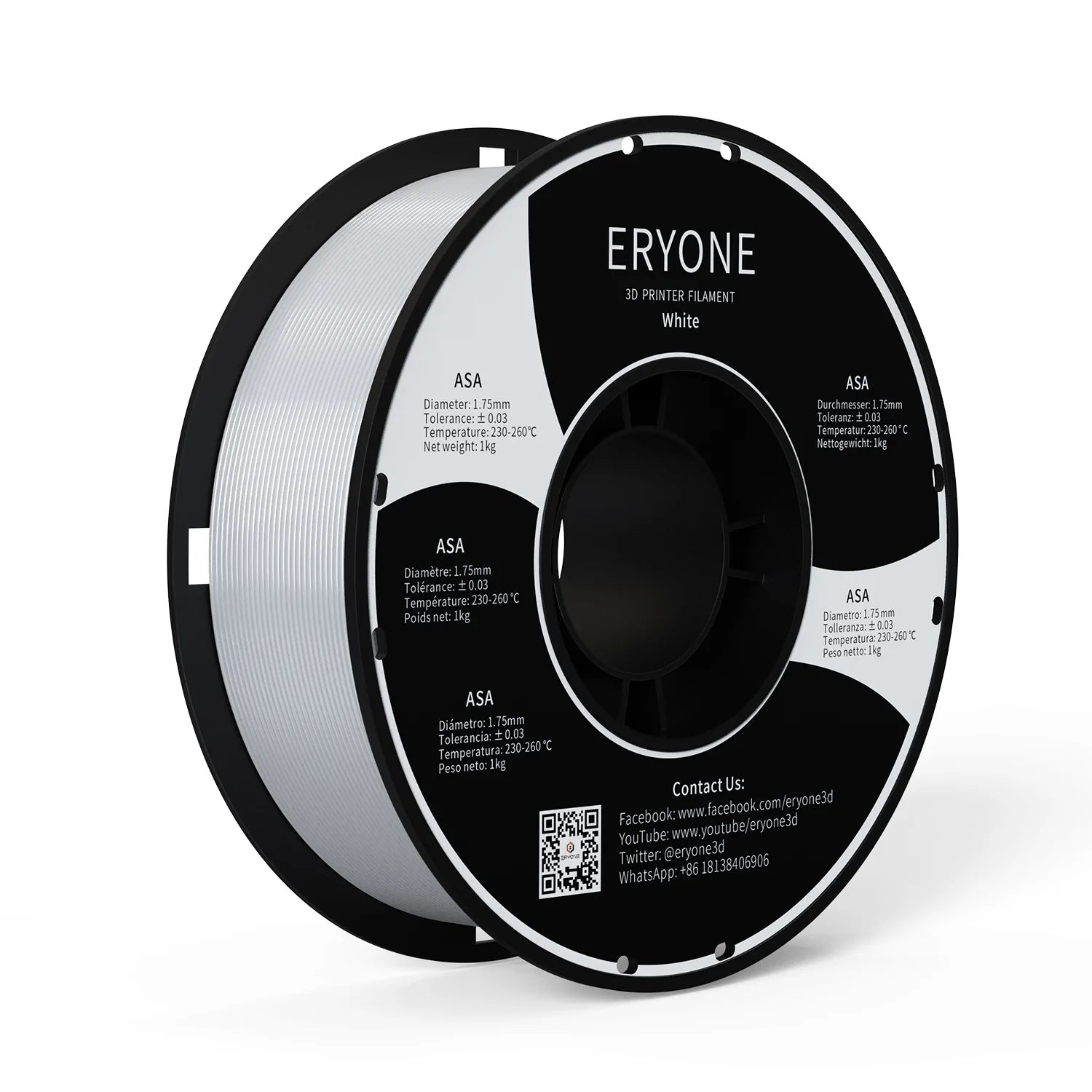 Pre-sale ERYONE ASA 3D-Druckerfilament 1,75 mm, Maßgenauigkeit +/- 0,05 mm, 1 kg (2,2 LBS)/Spule(MOQ:20 Rolls)