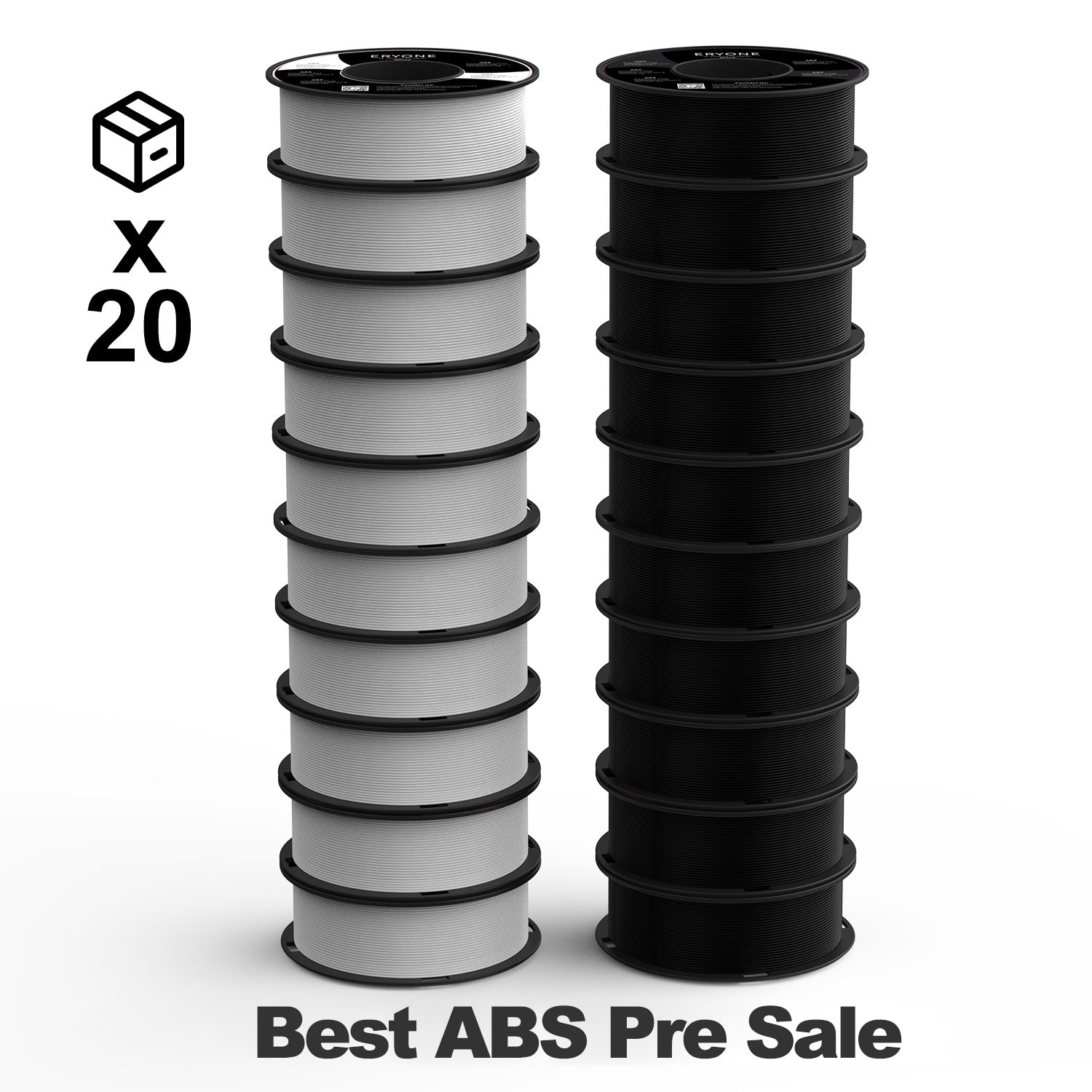 Pre-sale Filament ABS ERYONE pour imprimante 3D 1.75mm, précision dimensionnelle +/- 0.05 mm 1kg (2.2LBS)/Pool(MOQ:20 Rolls)